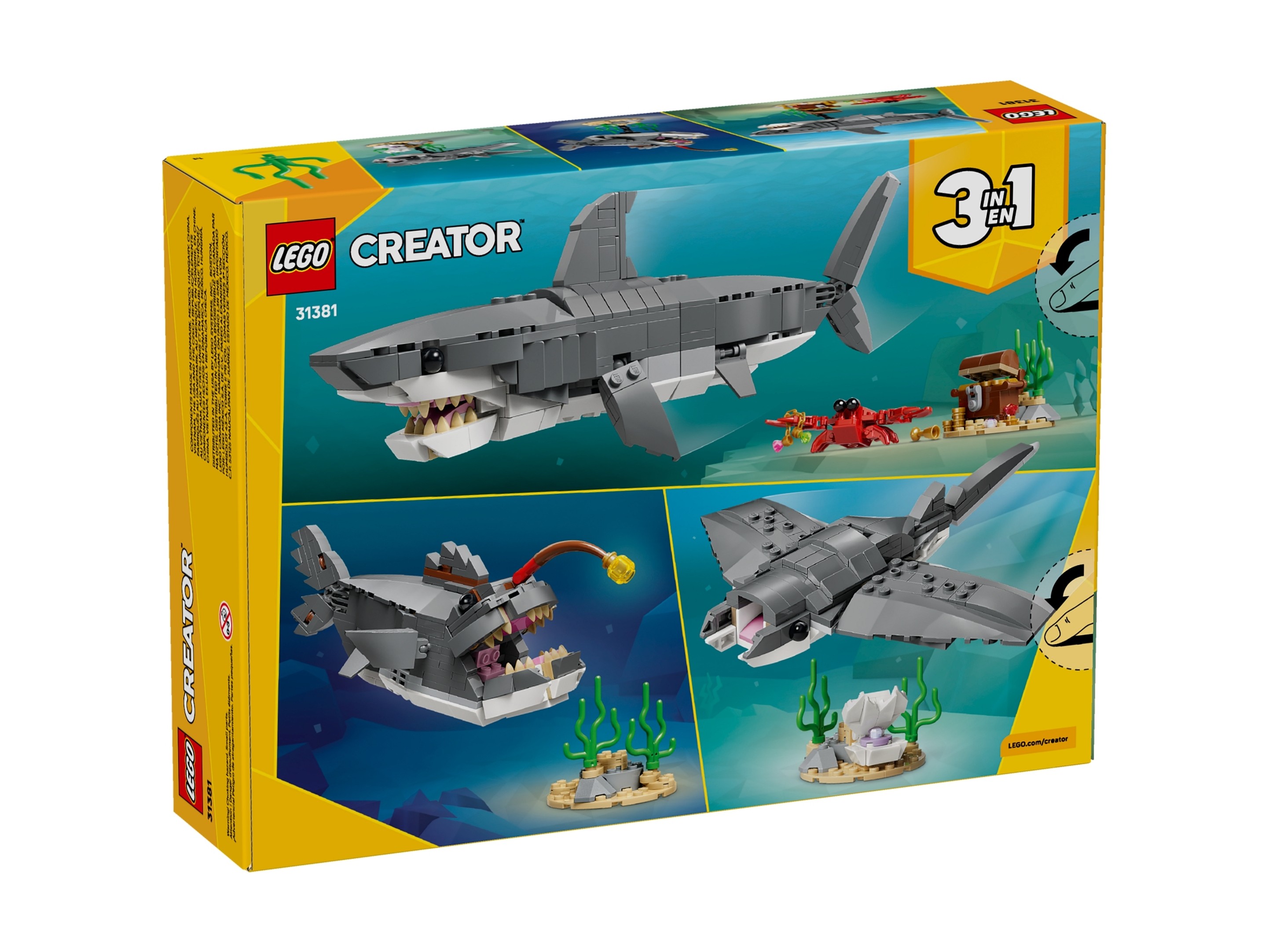 LEGO Creator 3 w 1 - Groźny rekin i skrzynia ze skarbem