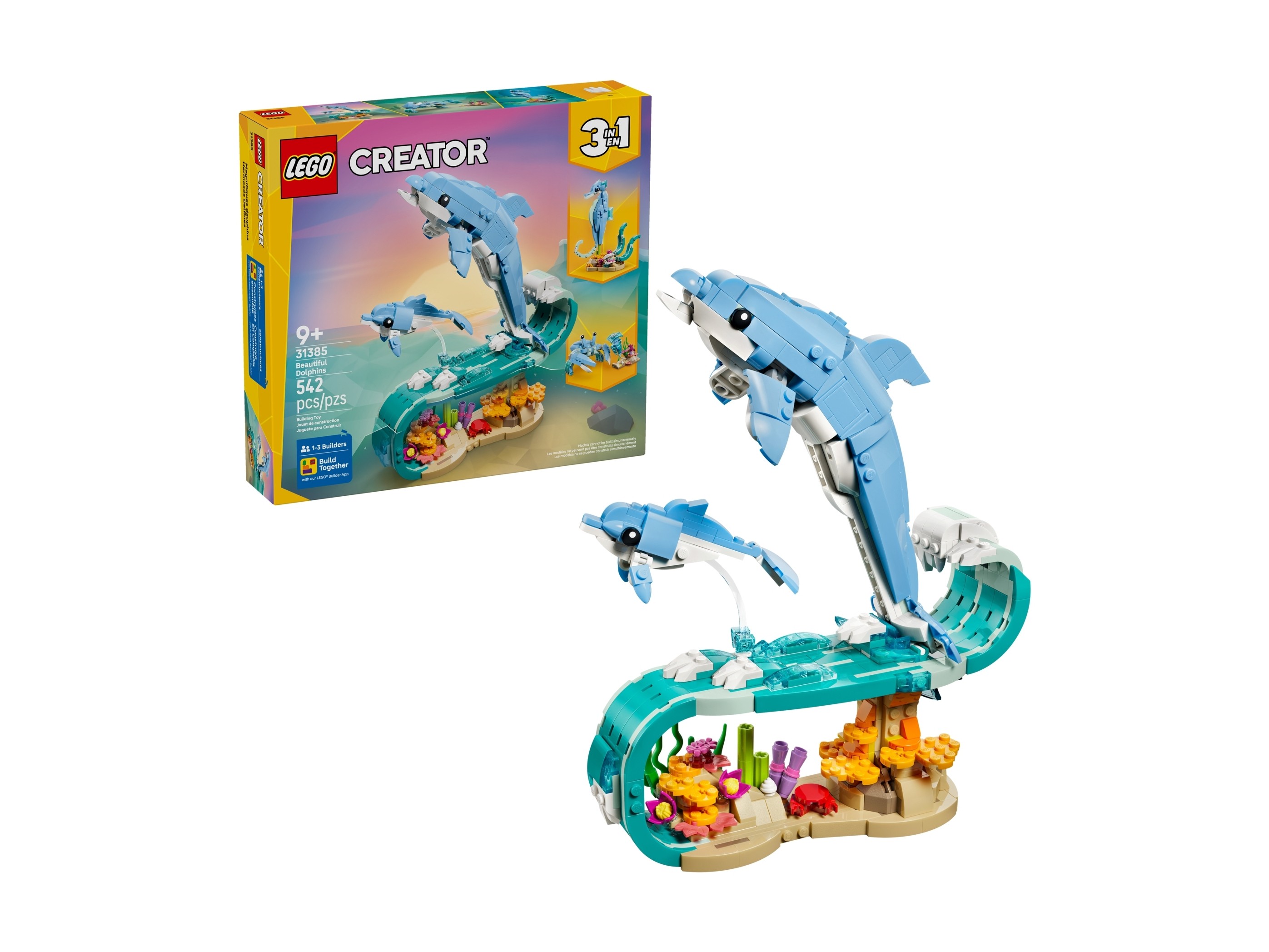 LEGO Creator 3 w 1 - Zwierzęta morskie: piękny delfin