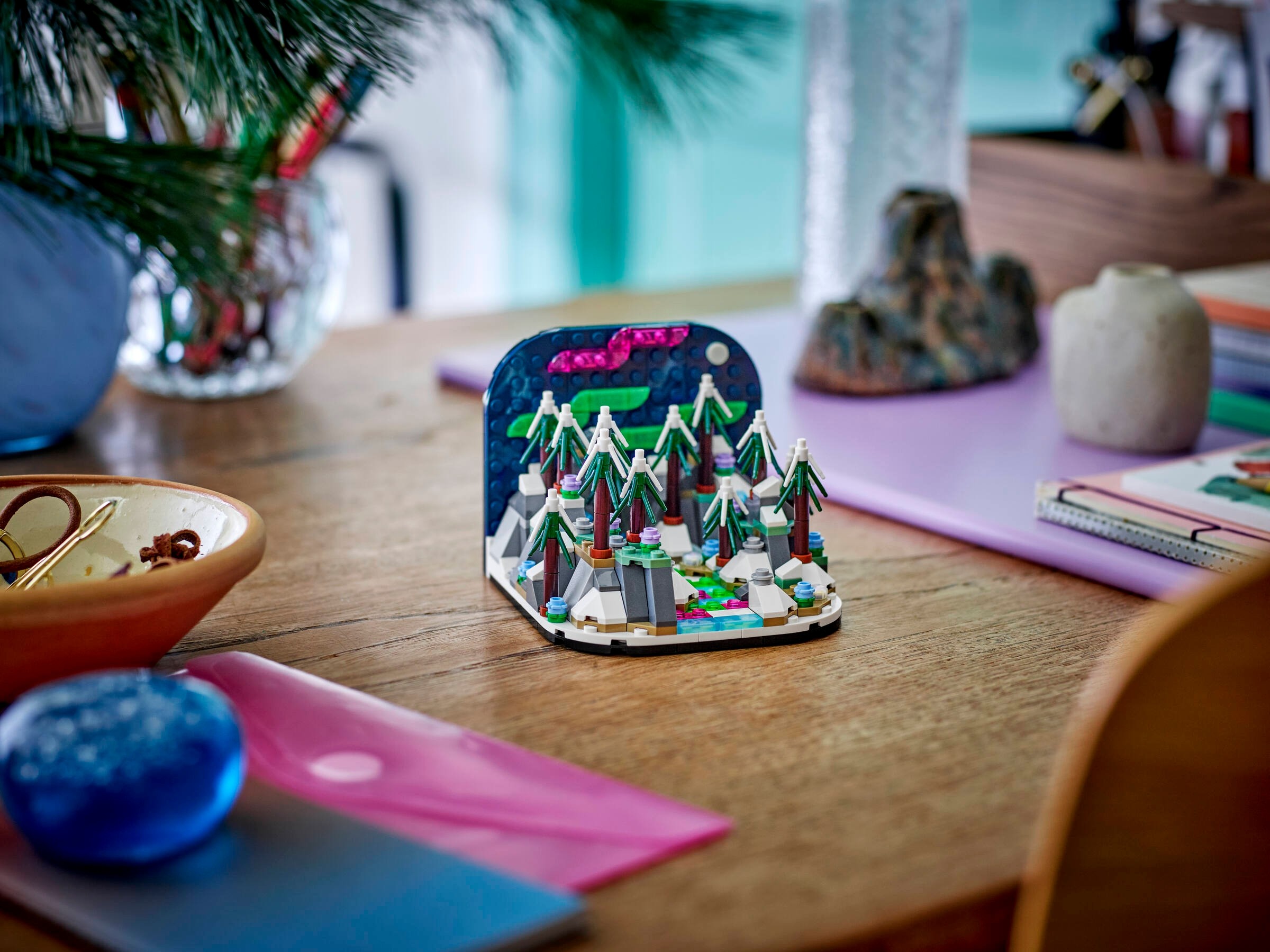 LEGO Inne - Diorama z zorzą polarną