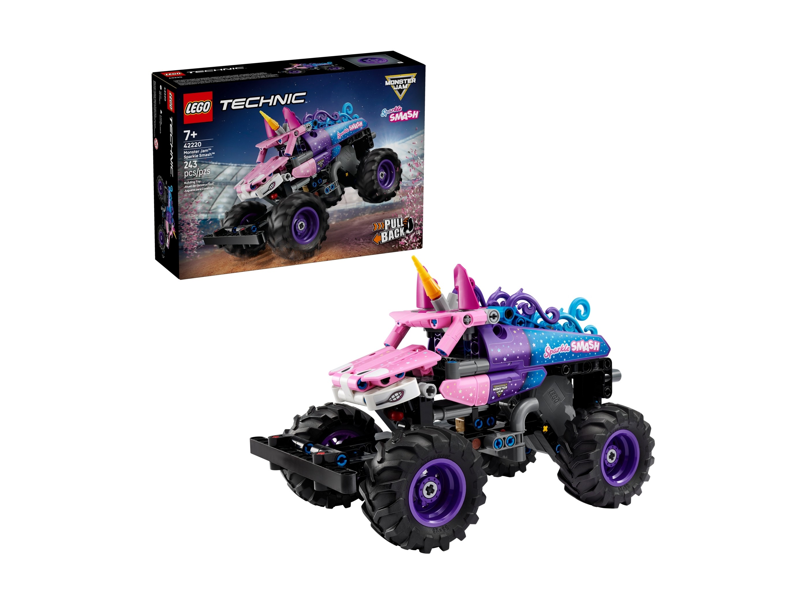 LEGO Technic - Monster Jam™ Sparkle Smash™ z napędem typu pull-back