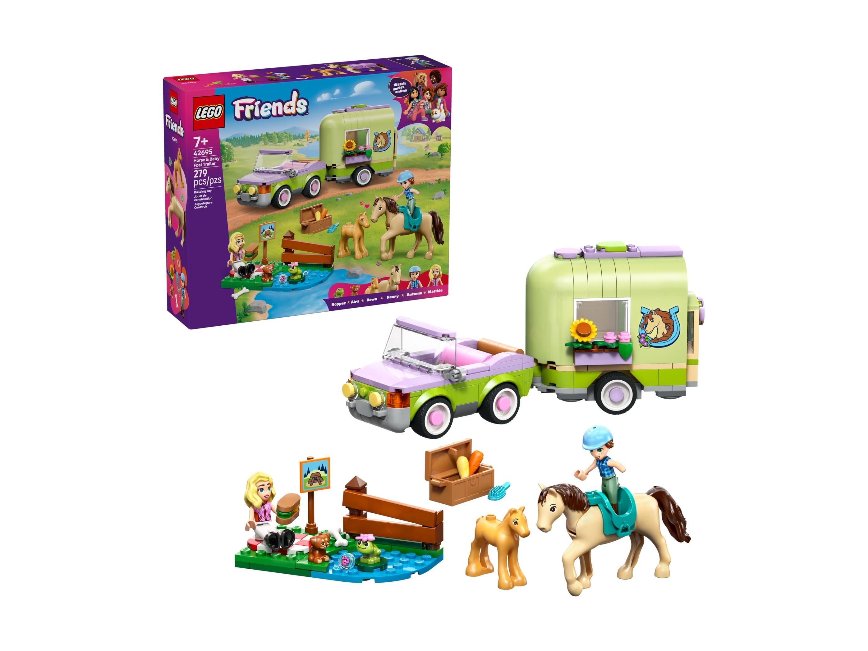 LEGO Friends - Przyczepa z koniem i źrebaczkiem