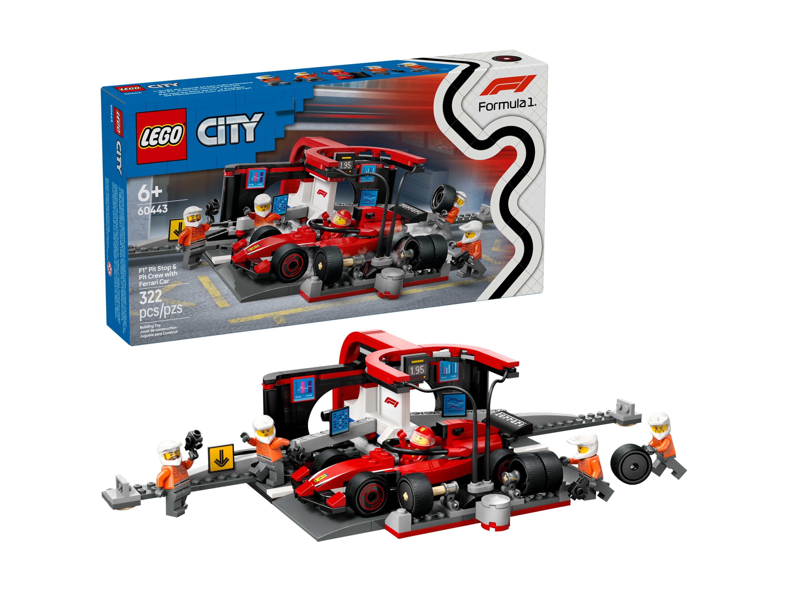 LEGO City - F1® Pit stop i mechanicy z bolidem Ferrari