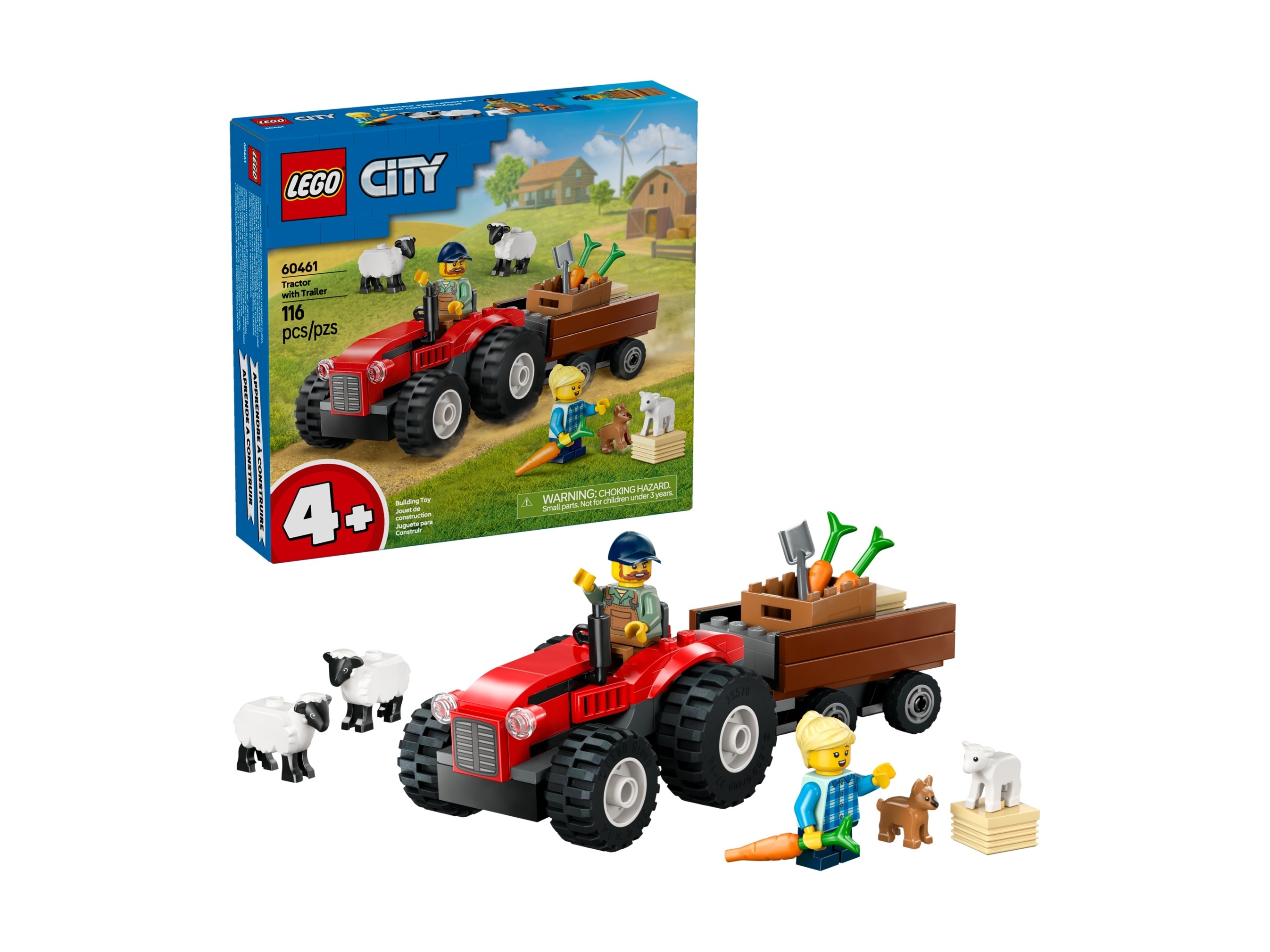 LEGO City - Czerwony traktor z przyczepą i owcą