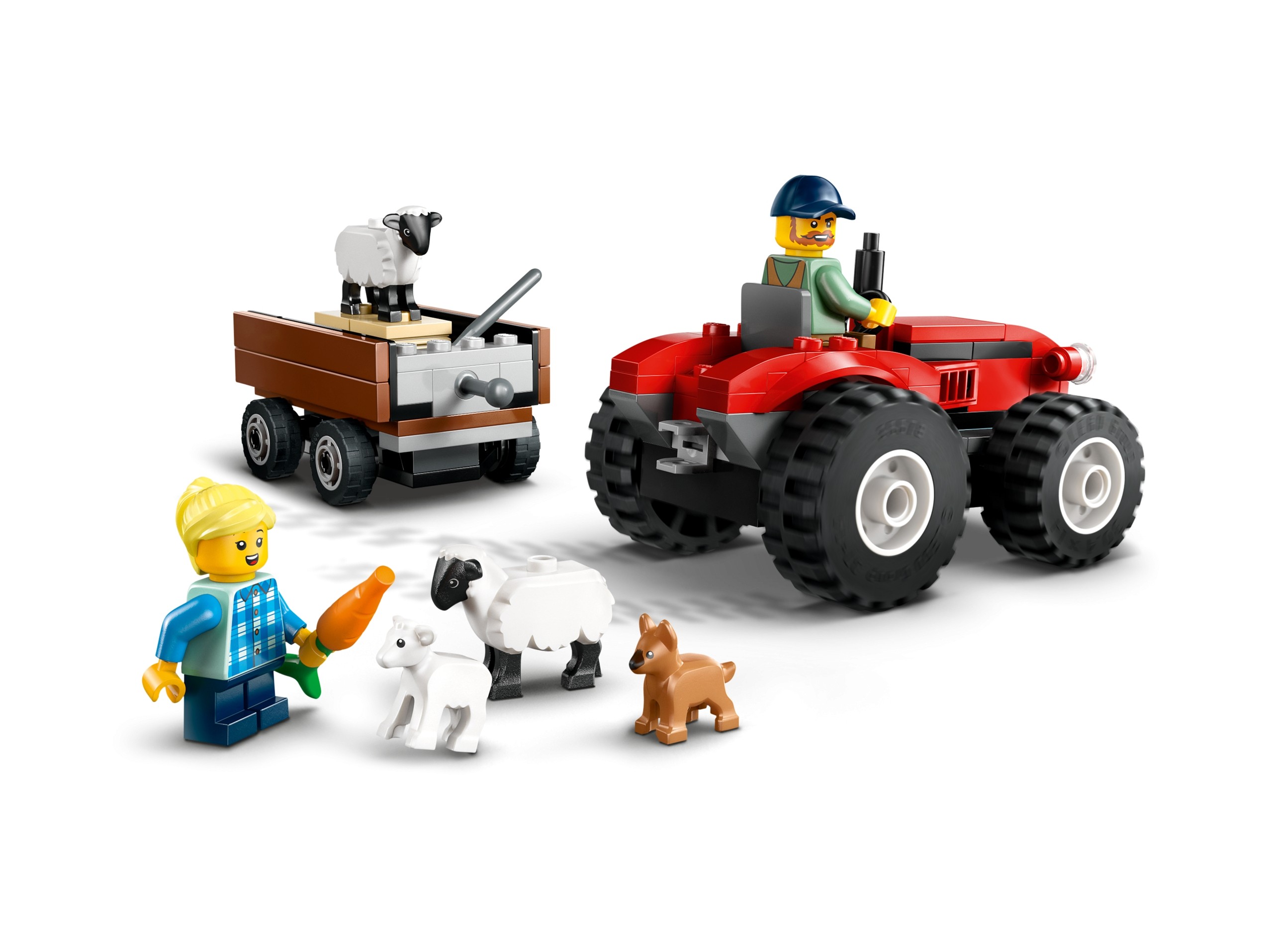 LEGO City - Czerwony traktor z przyczepą i owcą