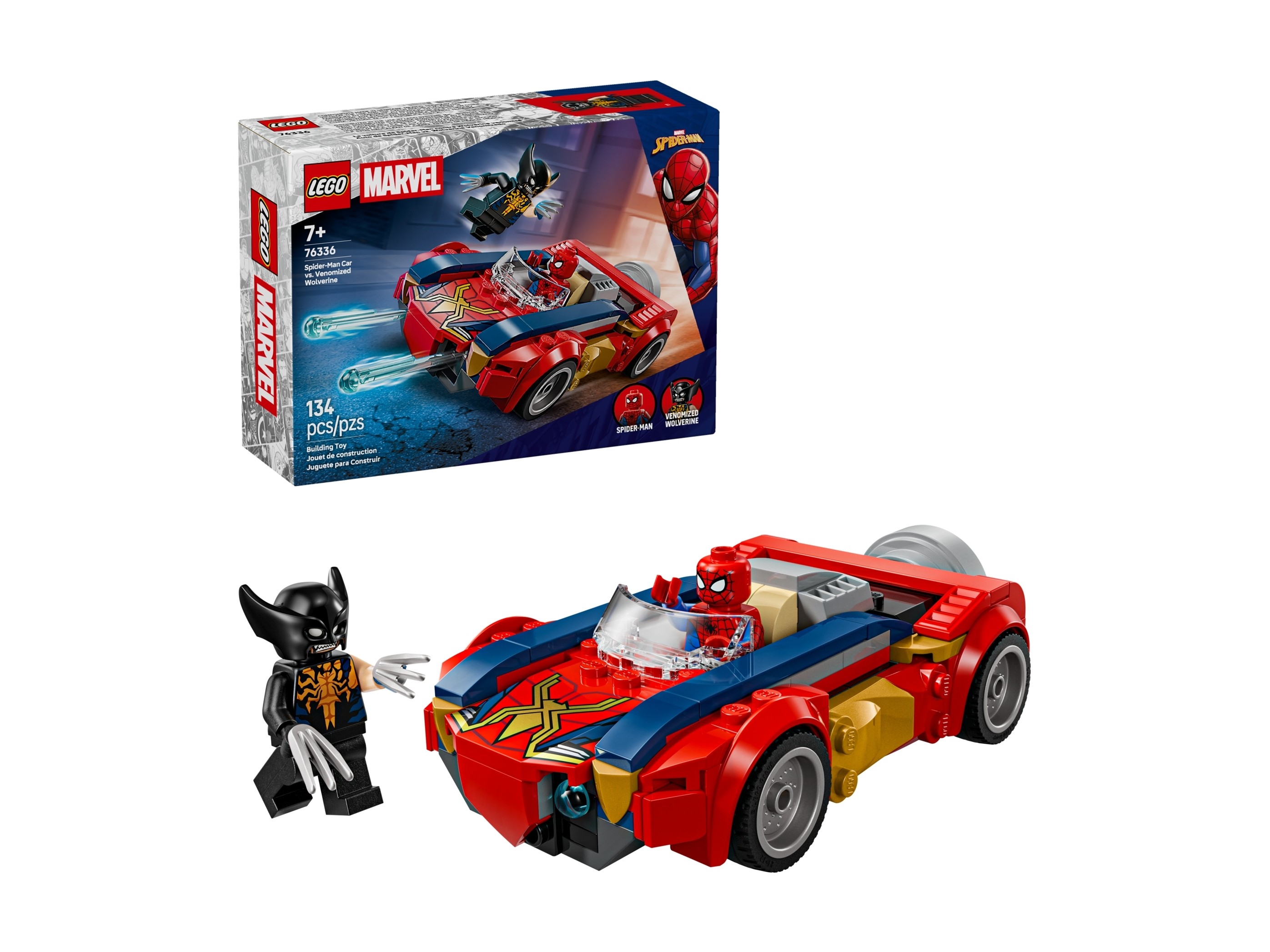 LEGO Super Heroes Marvel - Spider-Man w samochodzie kontra zvenomowany Wolverine