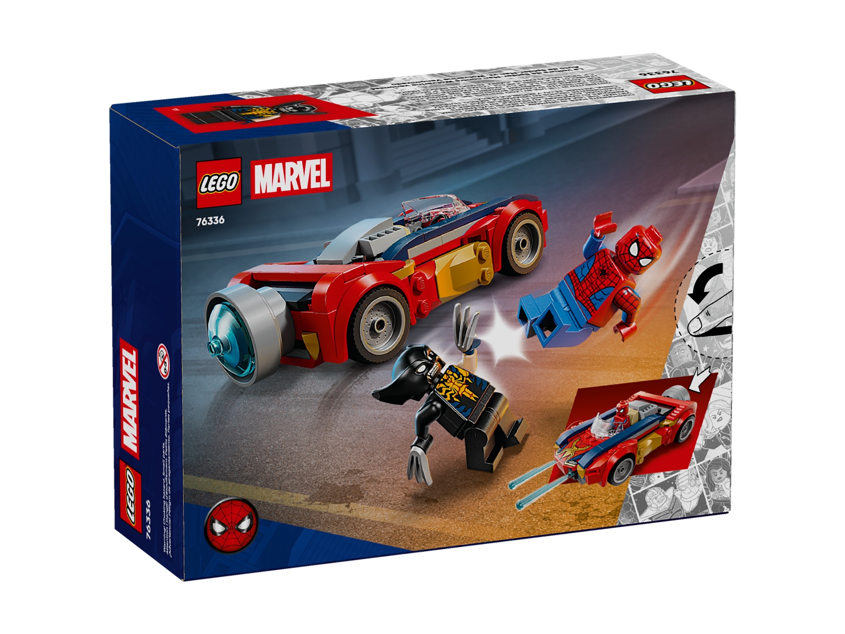 LEGO Super Heroes Marvel - Spider-Man w samochodzie kontra zvenomowany Wolverine