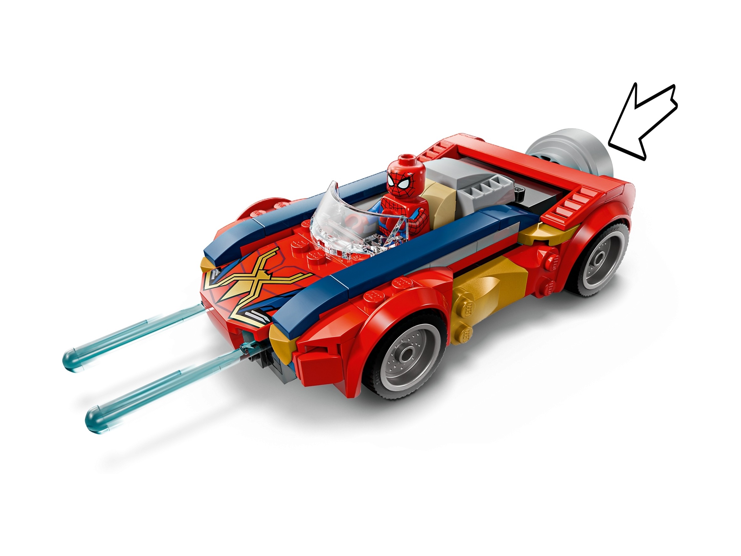 LEGO Super Heroes Marvel - Spider-Man w samochodzie kontra zvenomowany Wolverine