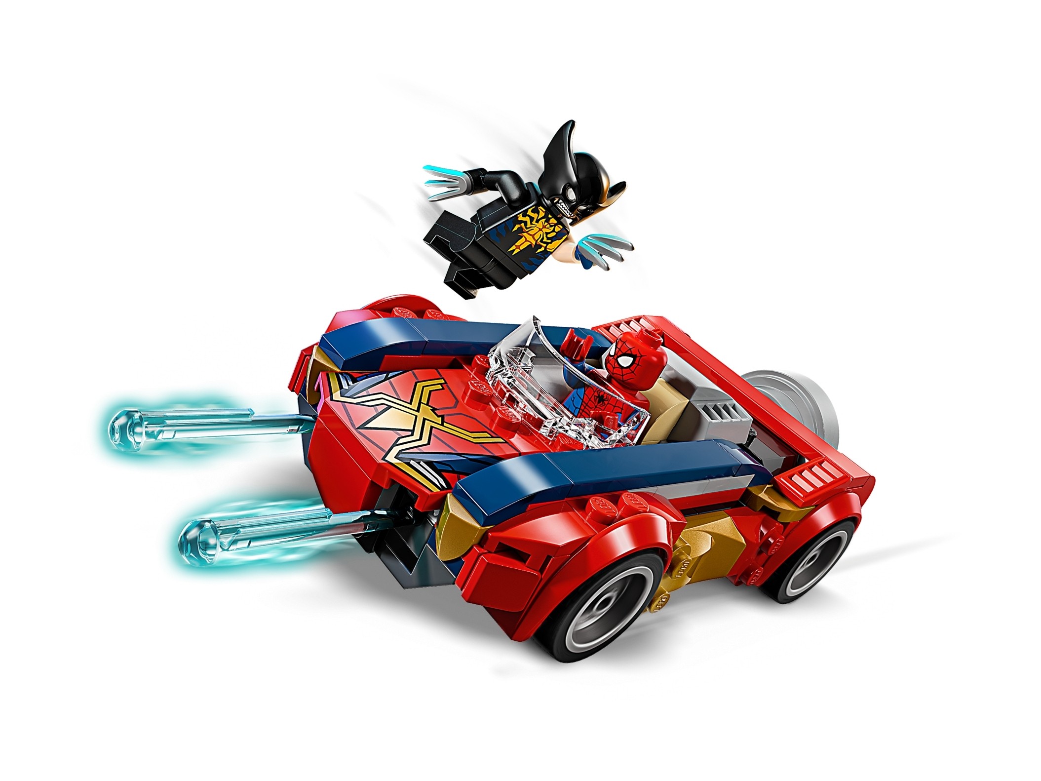 LEGO Super Heroes Marvel - Spider-Man w samochodzie kontra zvenomowany Wolverine