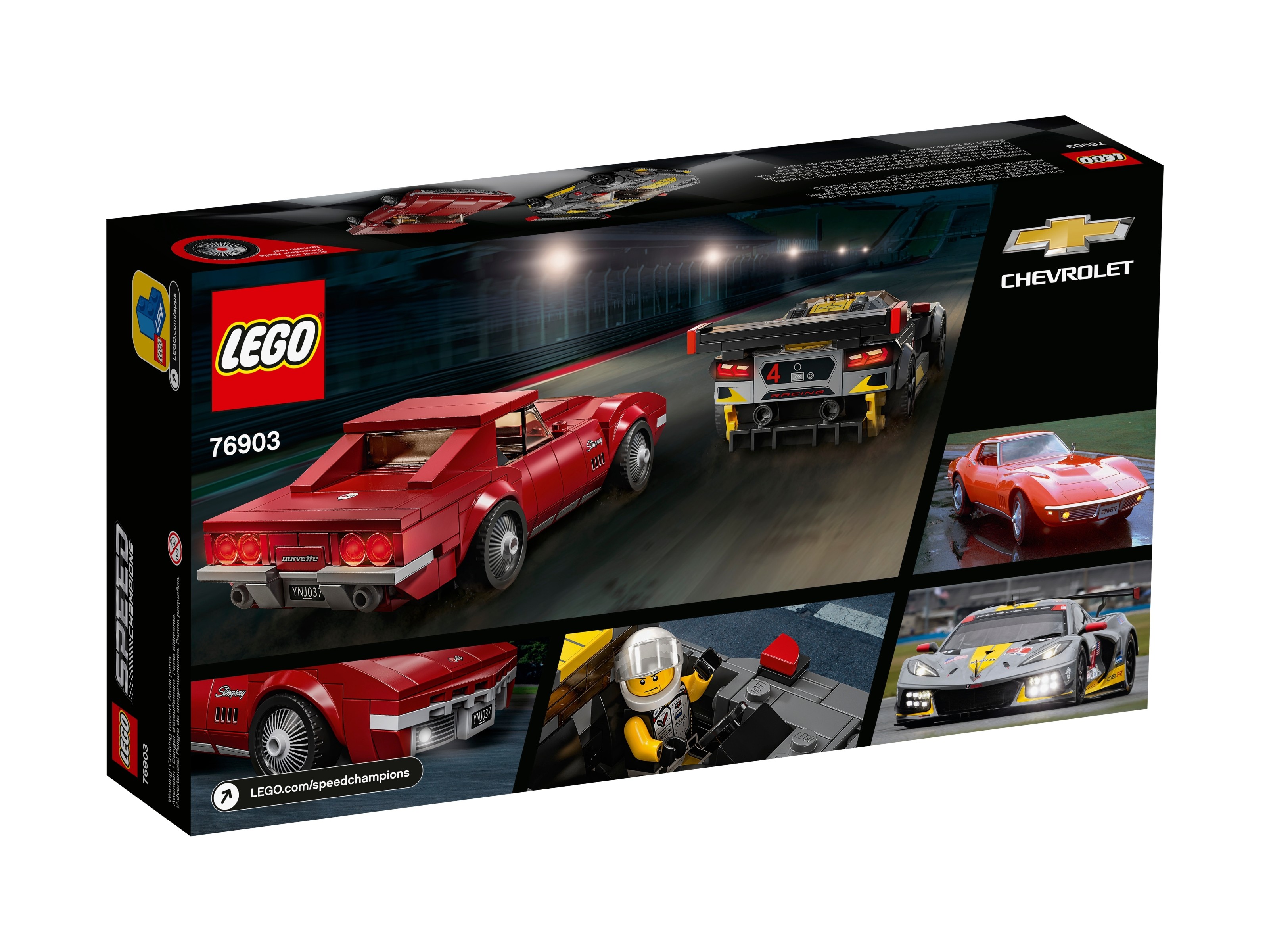 LEGO Speed Champions - Samochód wyścigowy Chevrolet Corvette C8.R i 1969 Chevrolet Corvette