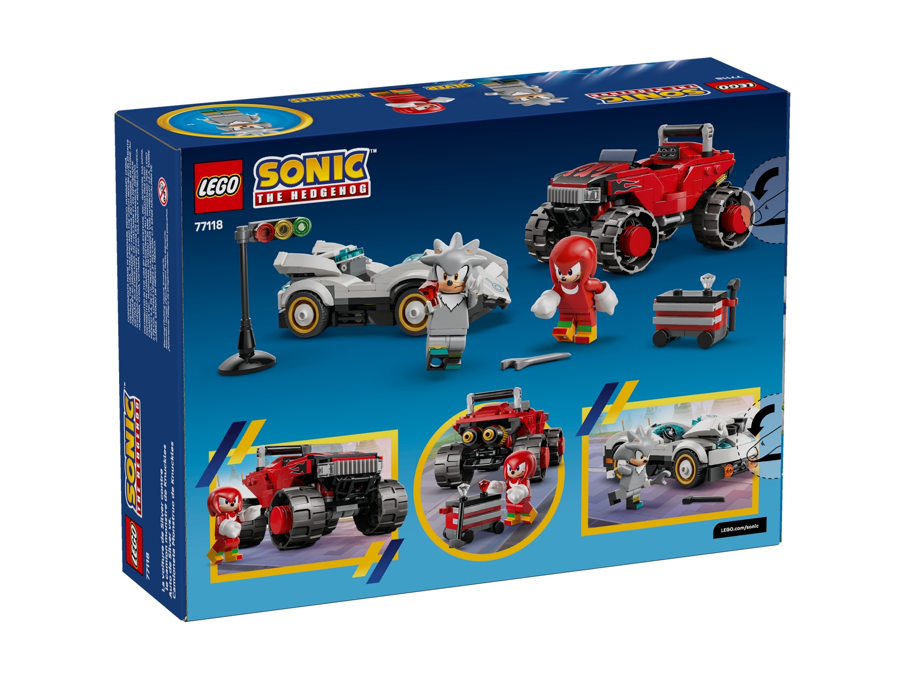 LEGO Sonic The Hedgehog - Silver w samochodzie kontra Knuckles w monster trucku