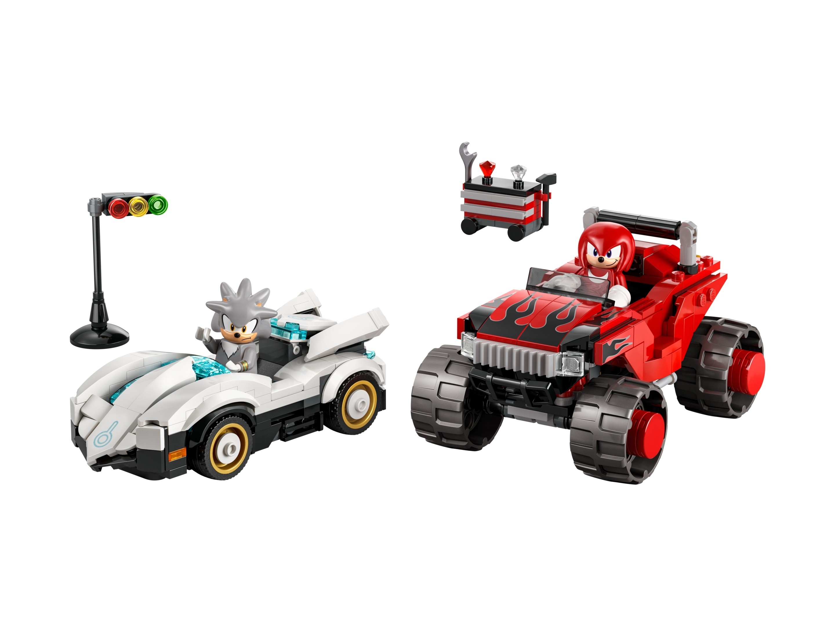 LEGO Sonic The Hedgehog - Silver w samochodzie kontra Knuckles w monster trucku